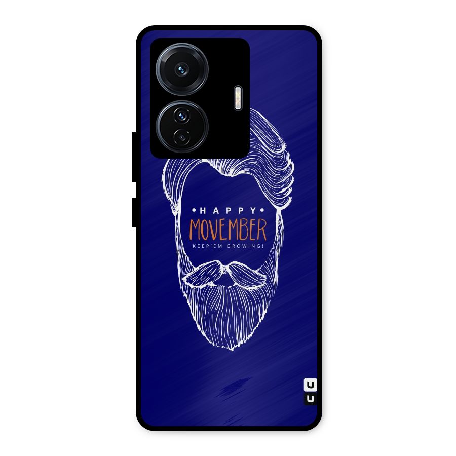 Happy Movember Blue Metal Back Case for iQOO Z6