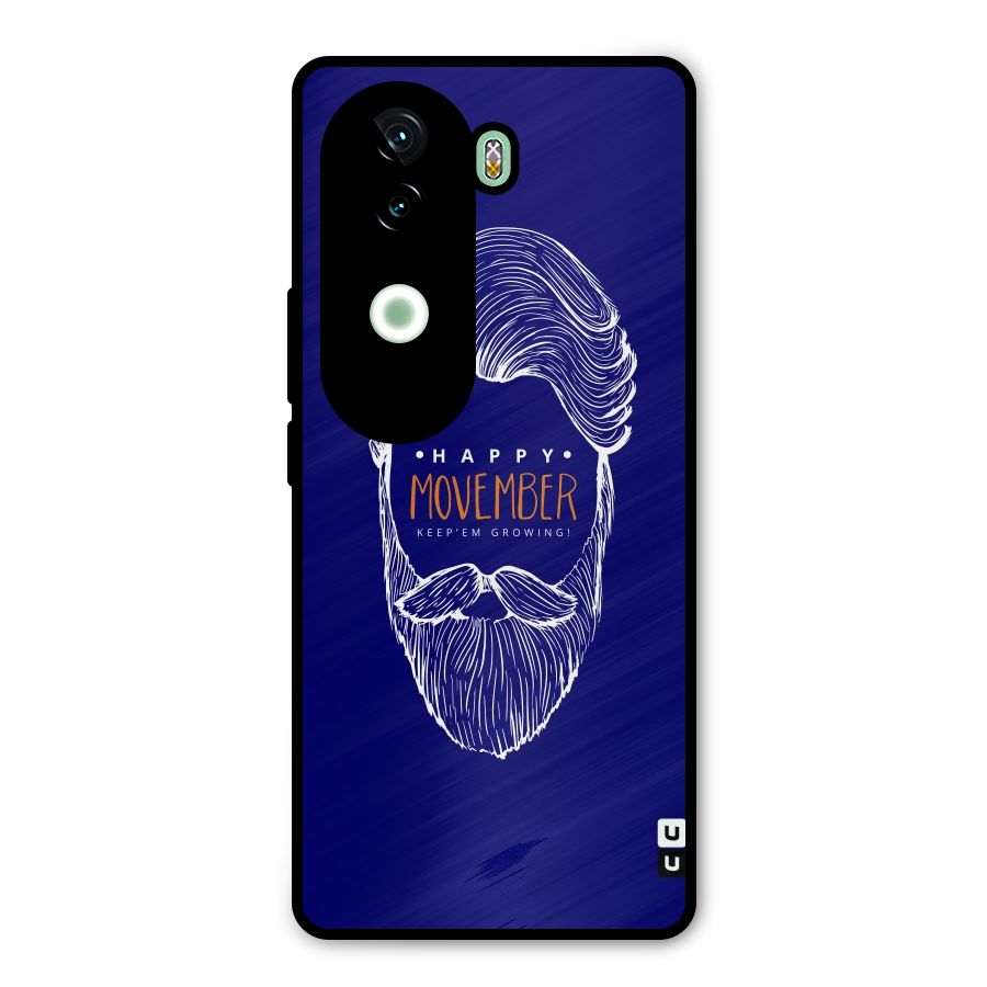 Happy Movember Blue Metal Back Case for iQOO Z9s