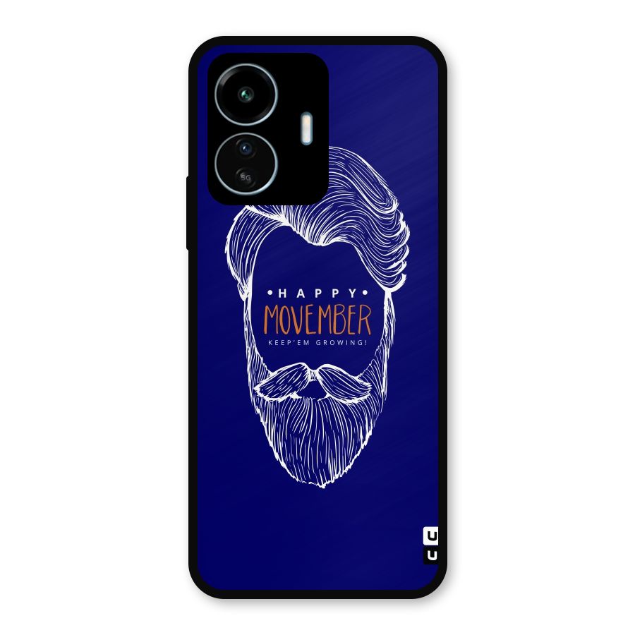 Happy Movember Blue Metal Back Case for vivo iQOO Z6 Lite 5G