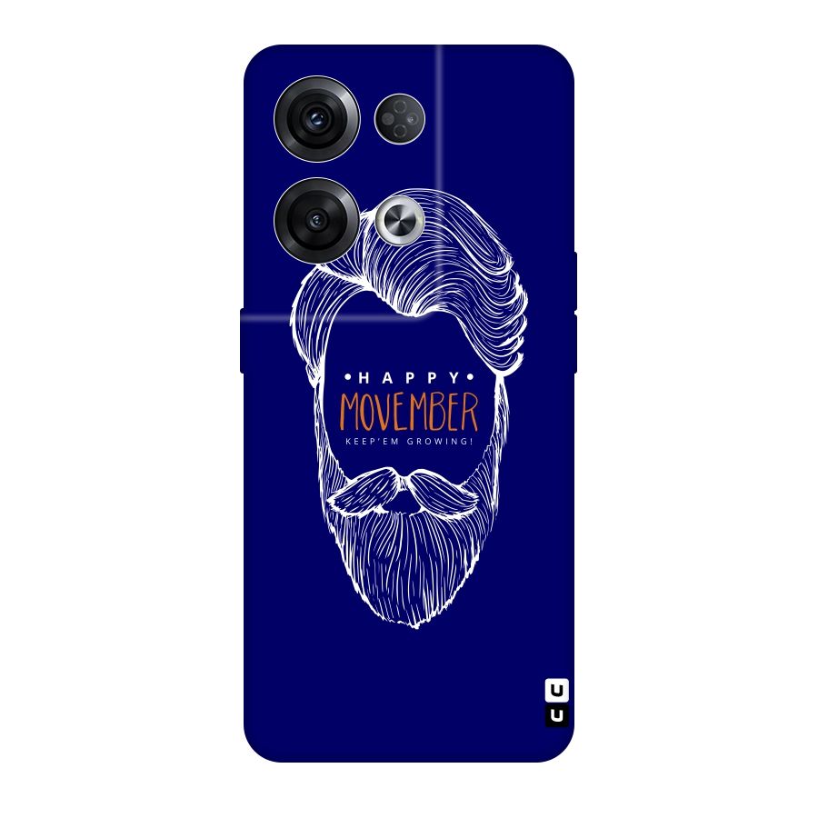 Happy Movember Blue Original Polycarbonate Back Case for Oppo Reno8 Pro 5G