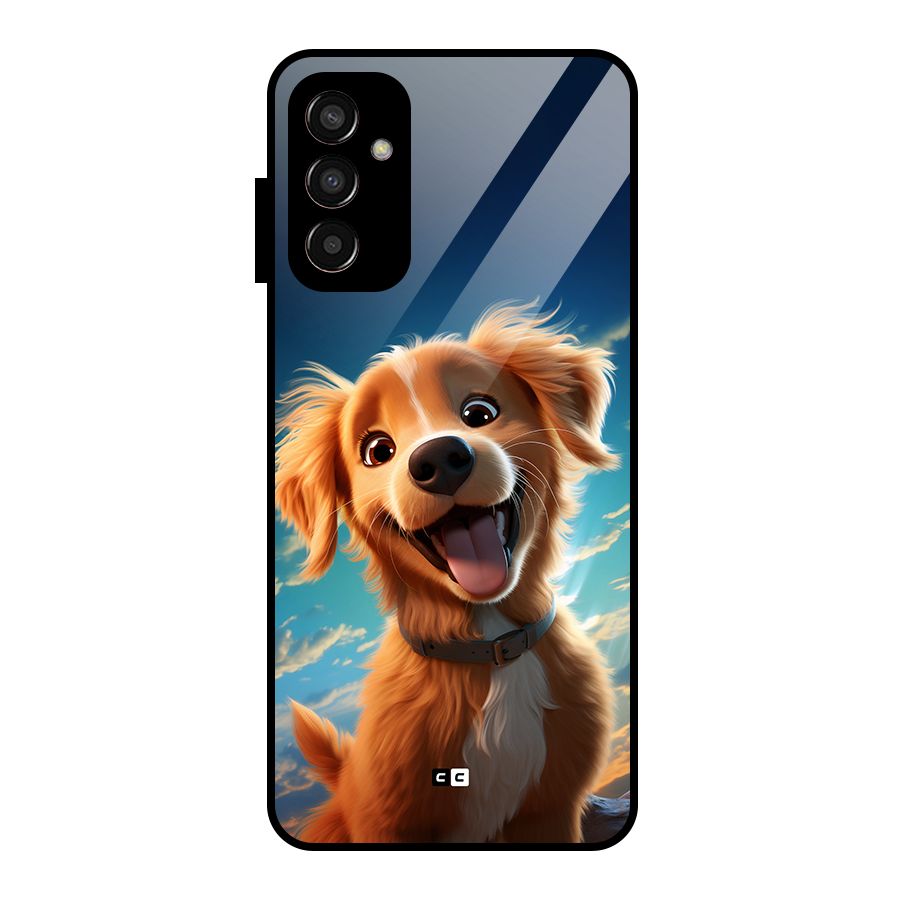 Happy Puppy Glass Back Case for Galaxy F13