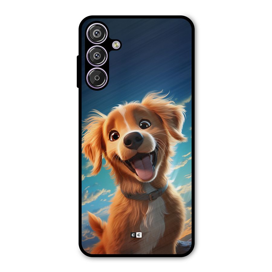 Happy Puppy Metal Back Case for Galaxy M15