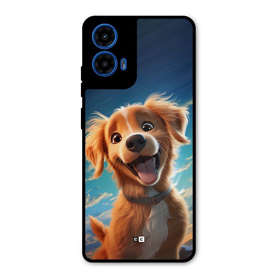 Happy Puppy Metal Back Case for Moto G45