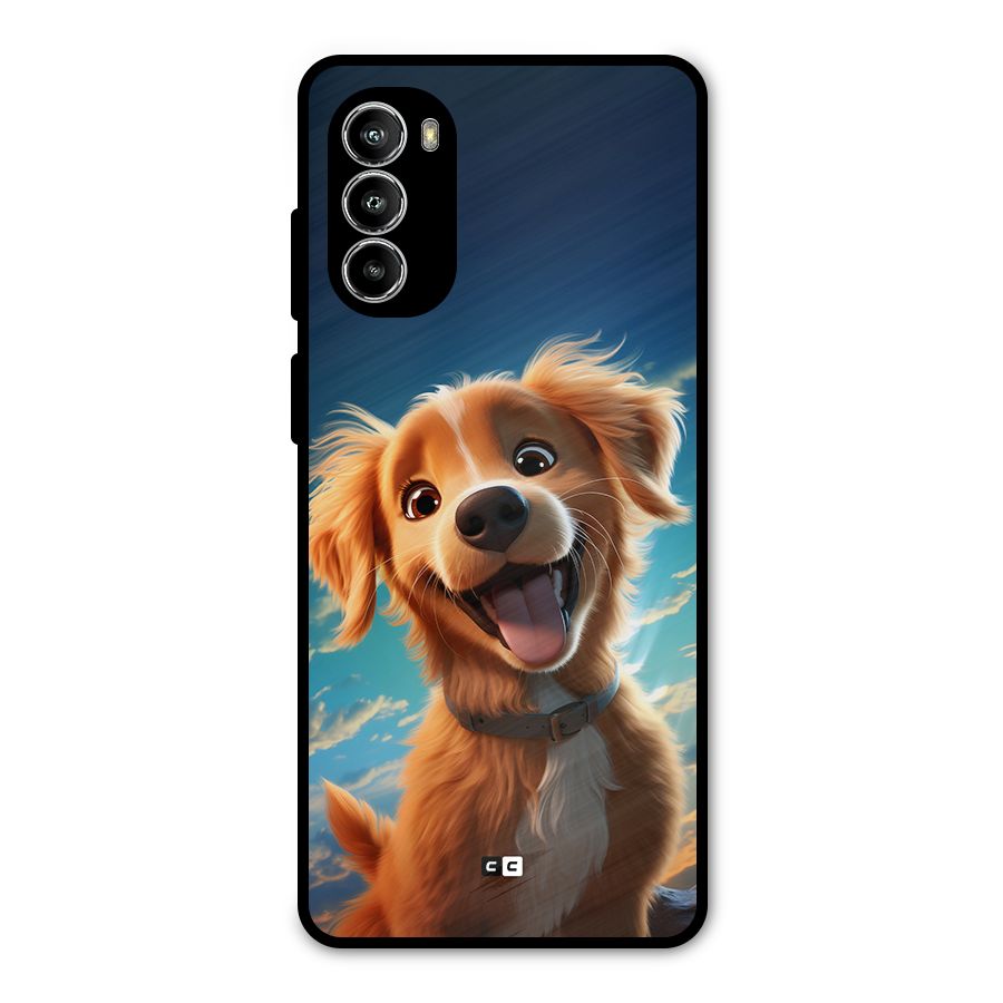 Happy Puppy Metal Back Case for Moto G52