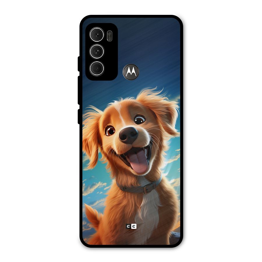 Happy Puppy Metal Back Case for Moto G60