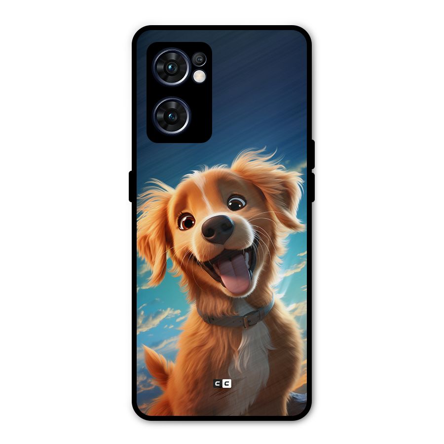 Happy Puppy Metal Back Case for Oppo Reno7 5G