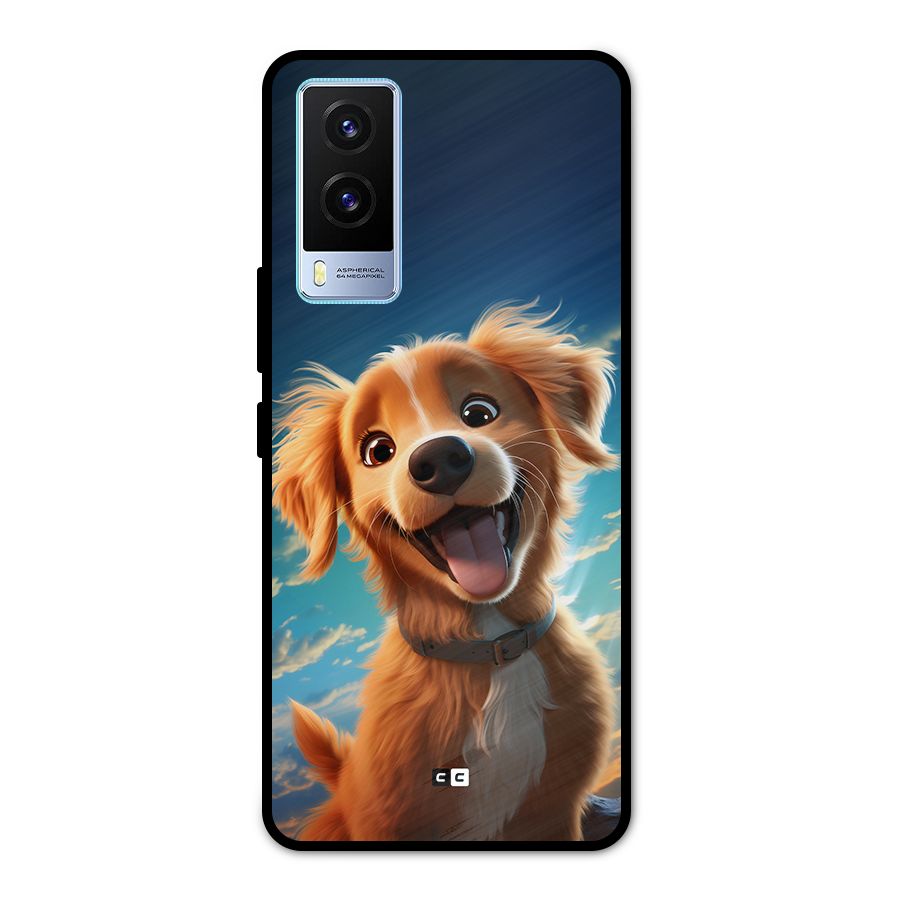 Happy Puppy Metal Back Case for Vivo V21e 5G