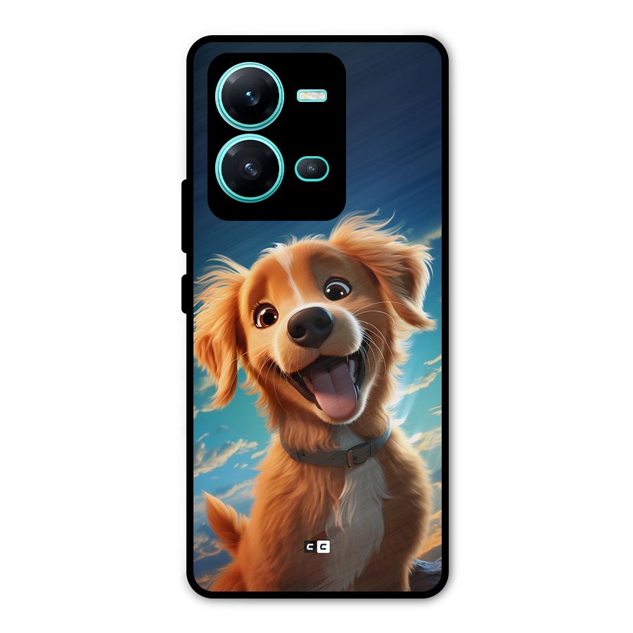 Happy Puppy Metal Back Case for Vivo V25