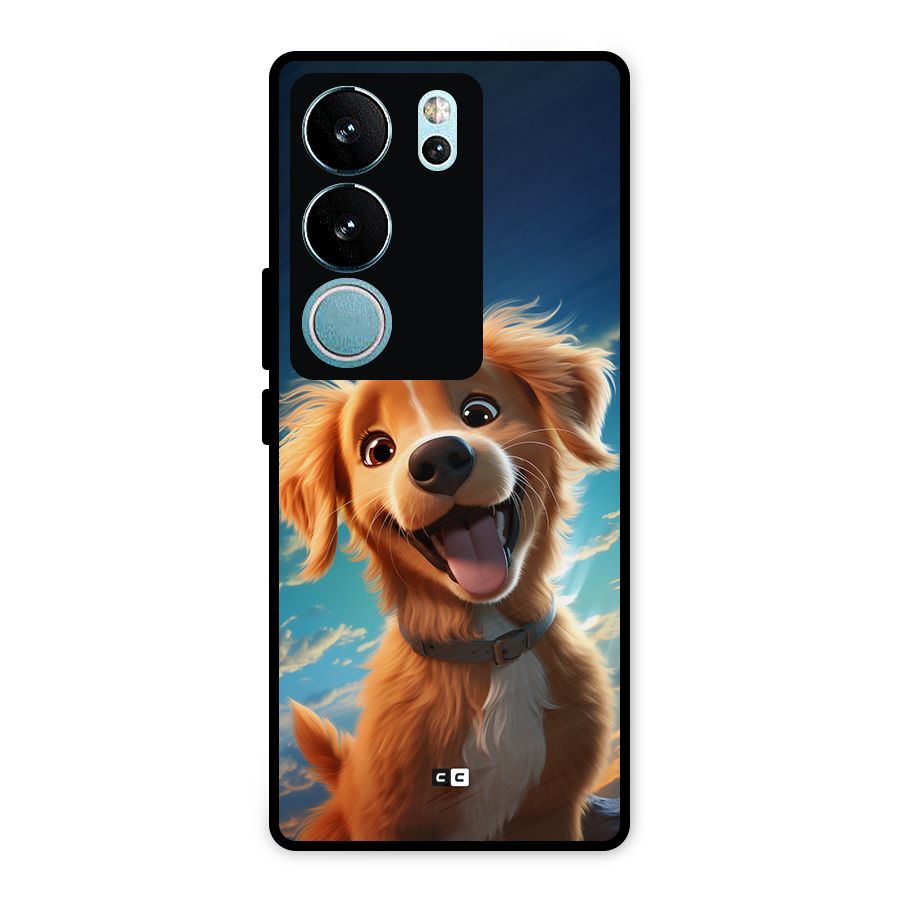 Happy Puppy Metal Back Case for Vivo V29 Pro