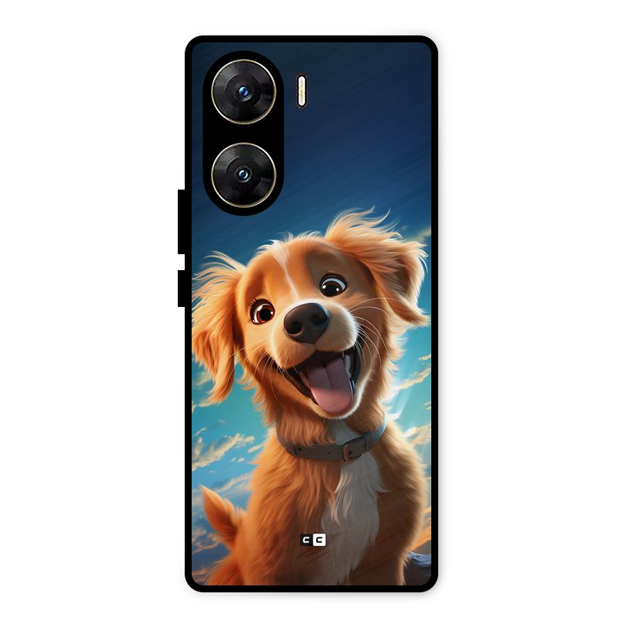 Happy Puppy Metal Back Case for Vivo V29e