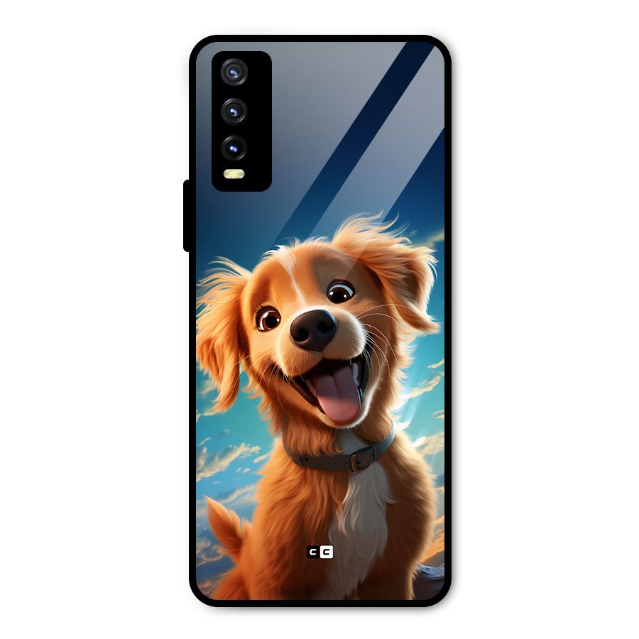 Happy Puppy Metal Back Case for Vivo Y20 2021
