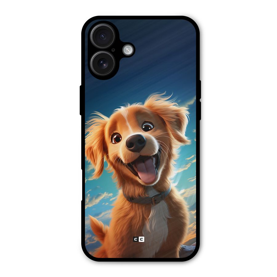 Happy Puppy Metal Back Case for iPhone 16 Plus