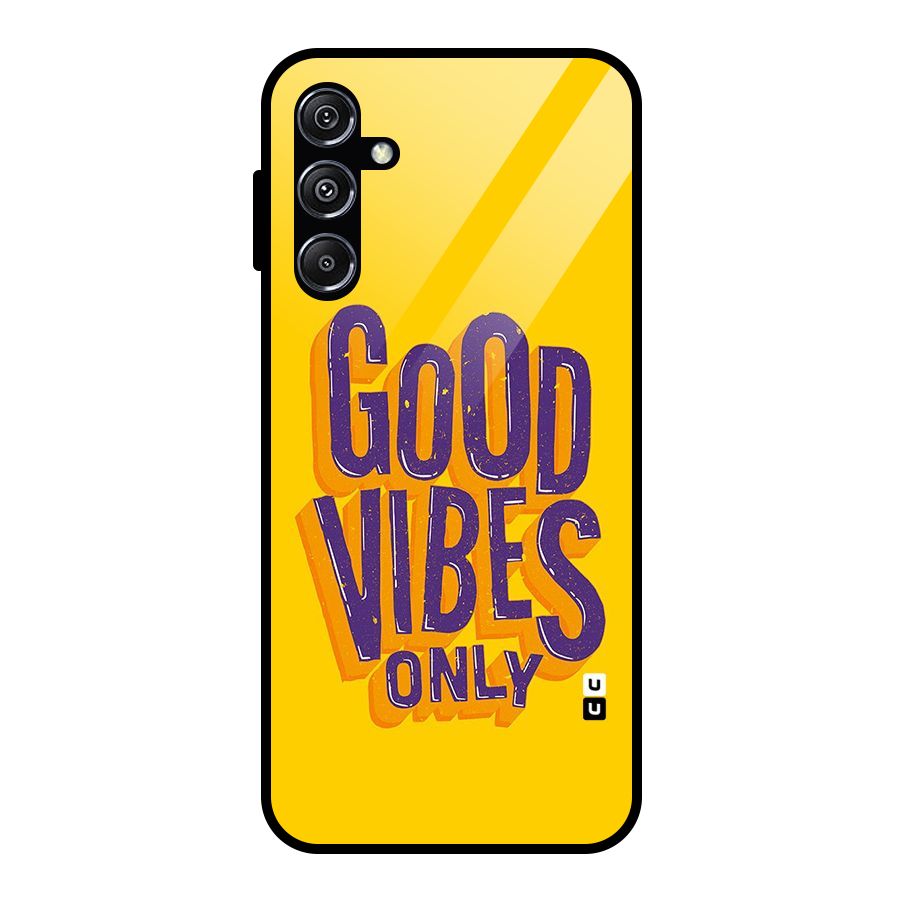 Happy Vibes Only Glass Back Case for Galaxy M34 5G