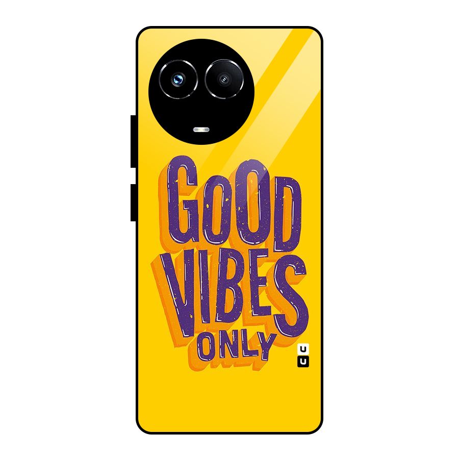Happy Vibes Only Glass Back Case for Realme 11X