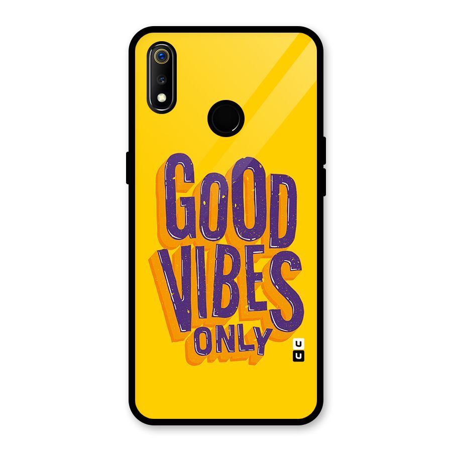 Happy Vibes Only Glass Back Case for Realme 3