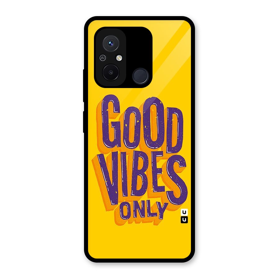Happy Vibes Only Glass Back Case for Redmi 12C