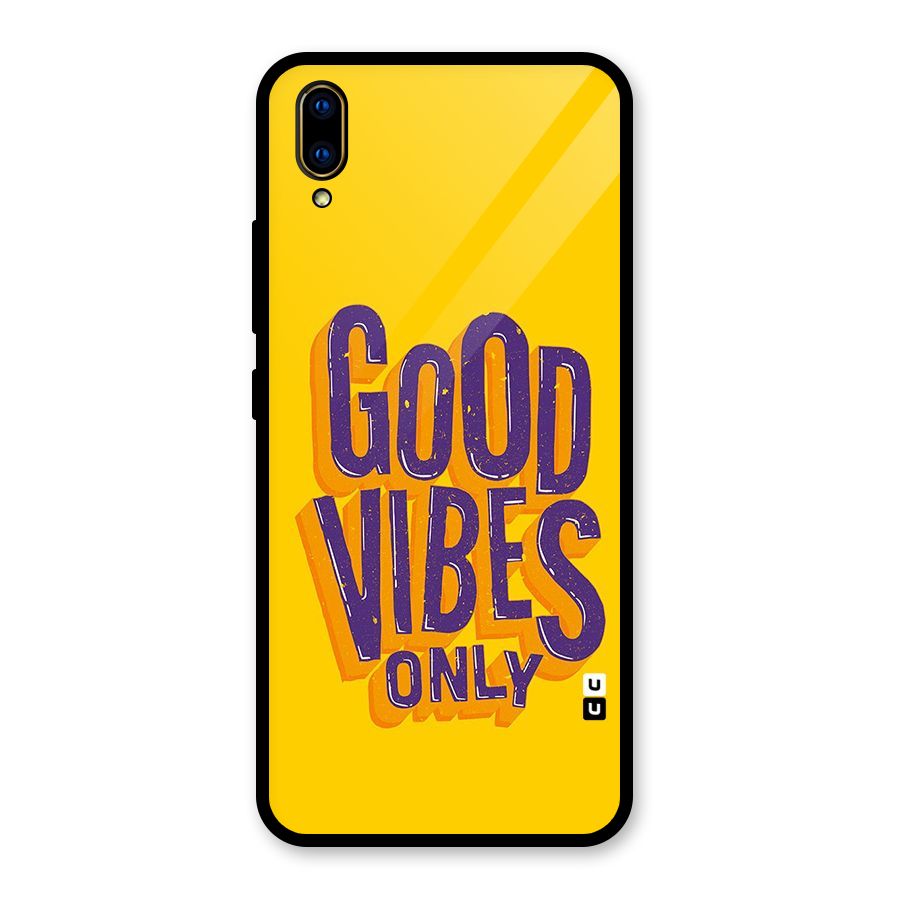 Happy Vibes Only Glass Back Case for Vivo V11 Pro