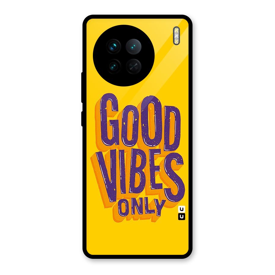 Happy Vibes Only Glass Back Case for Vivo X90