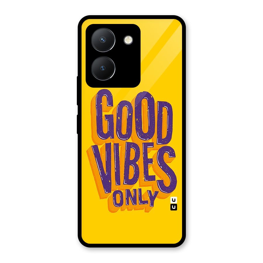 Happy Vibes Only Glass Back Case for Vivo Y36
