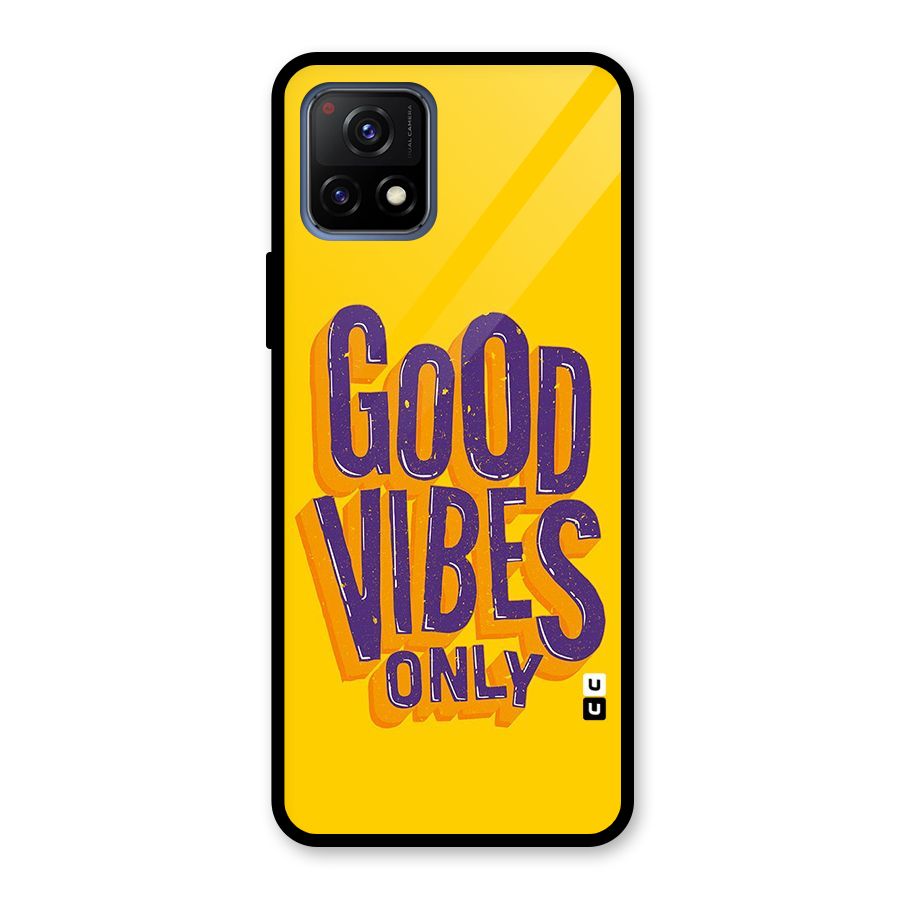 Happy Vibes Only Glass Back Case for Vivo Y72 5G