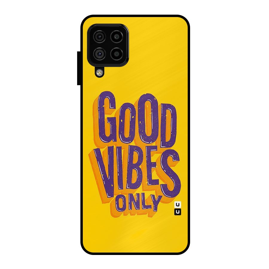 Happy Vibes Only Metal Back Case for Galaxy A22 4G