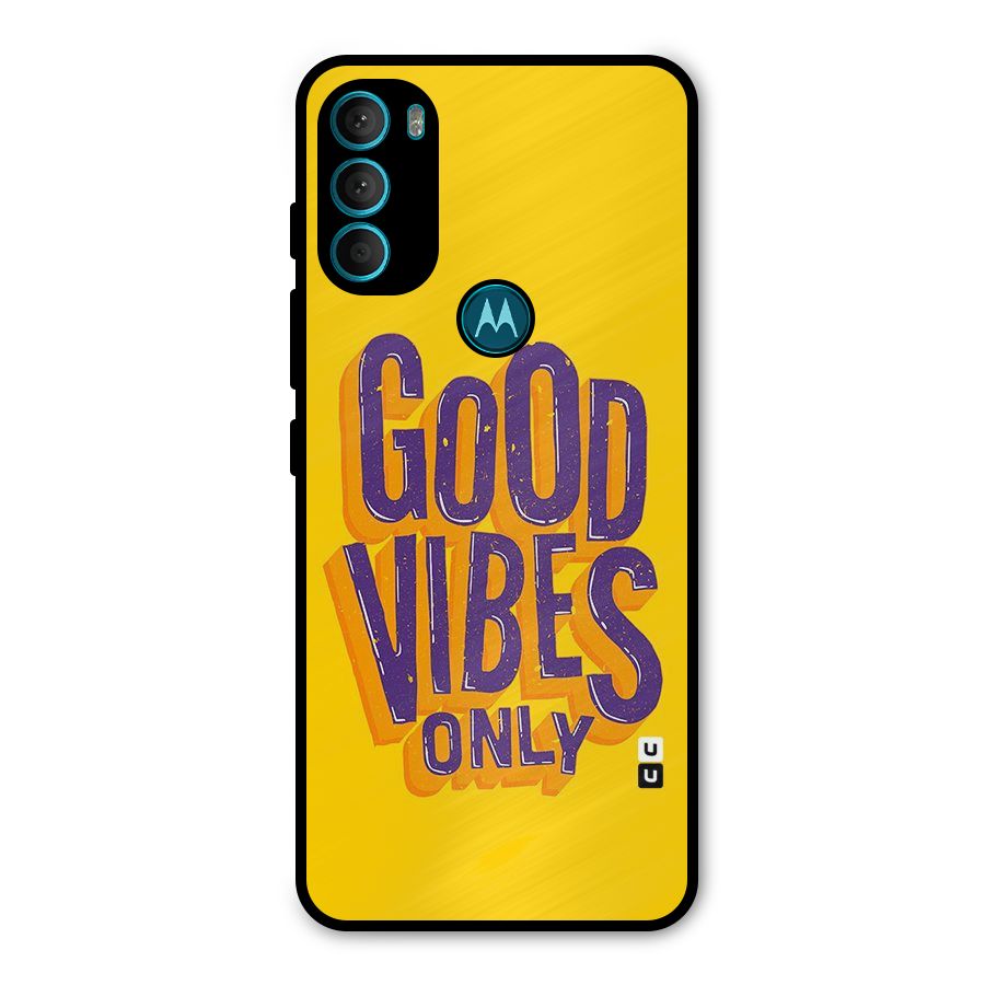 Happy Vibes Only Metal Back Case for Moto G71 5G