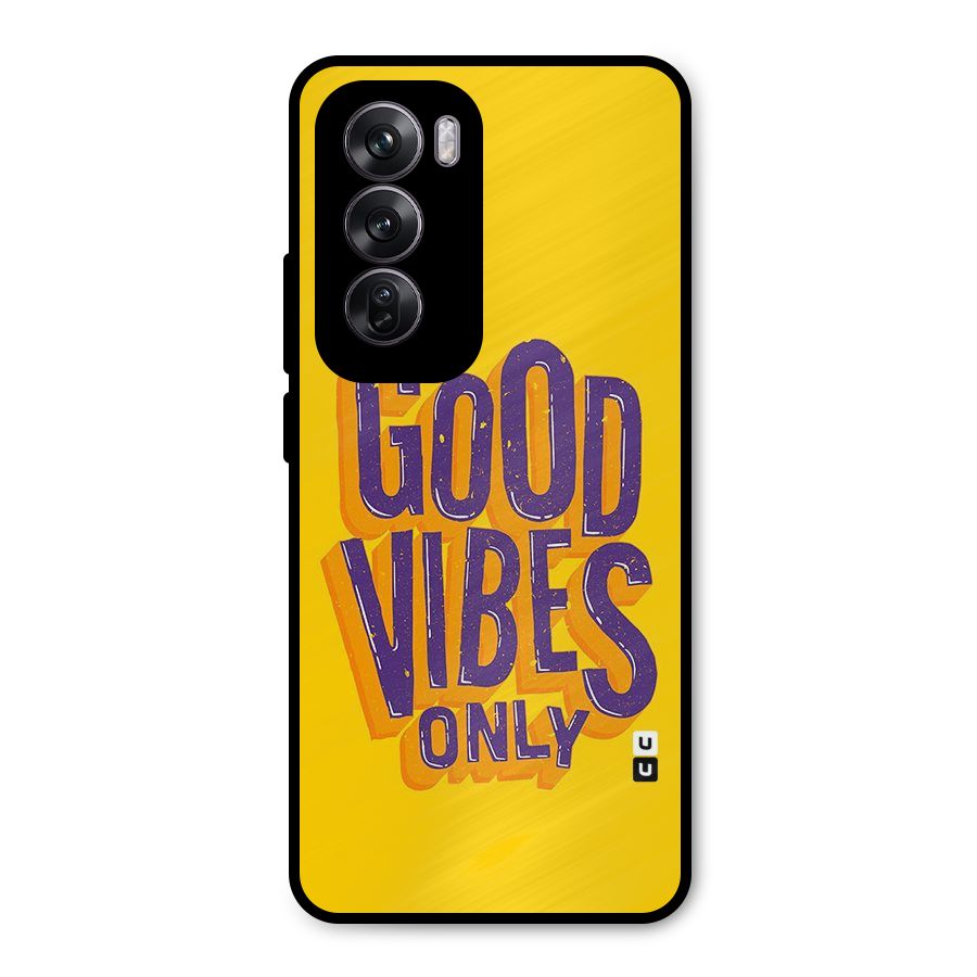 Happy Vibes Only Metal Back Case for Oppo Reno12 Pro