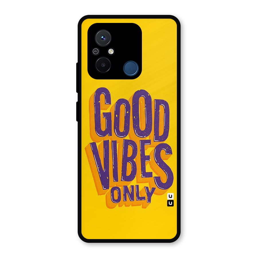 Happy Vibes Only Metal Back Case for Poco C55