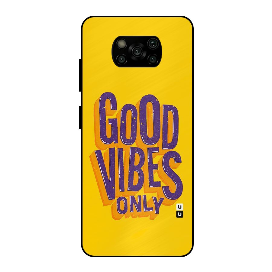 Happy Vibes Only Metal Back Case for Poco X3
