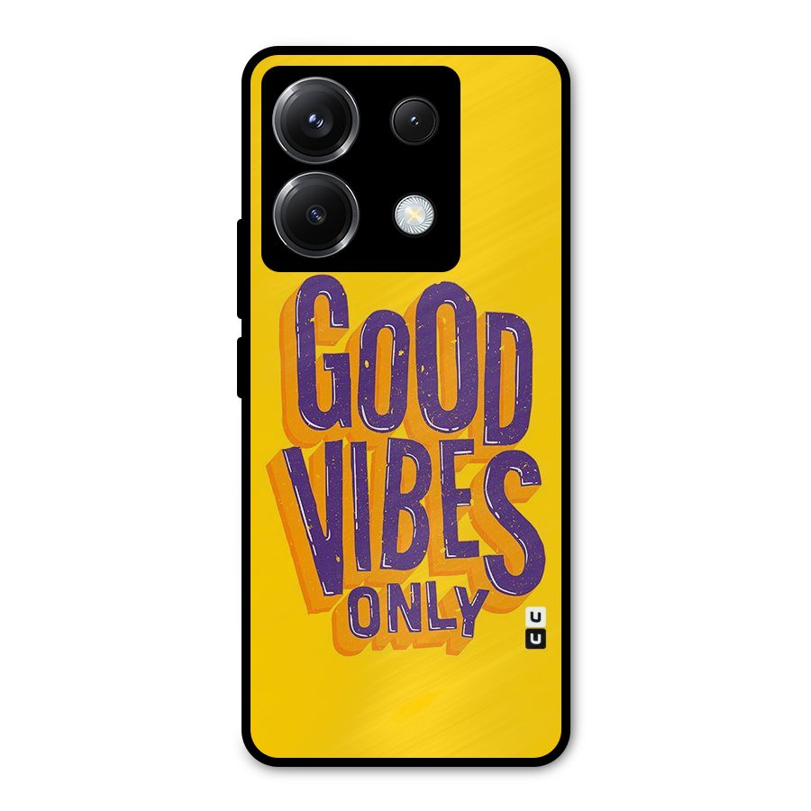 Happy Vibes Only Metal Back Case for Poco X6
