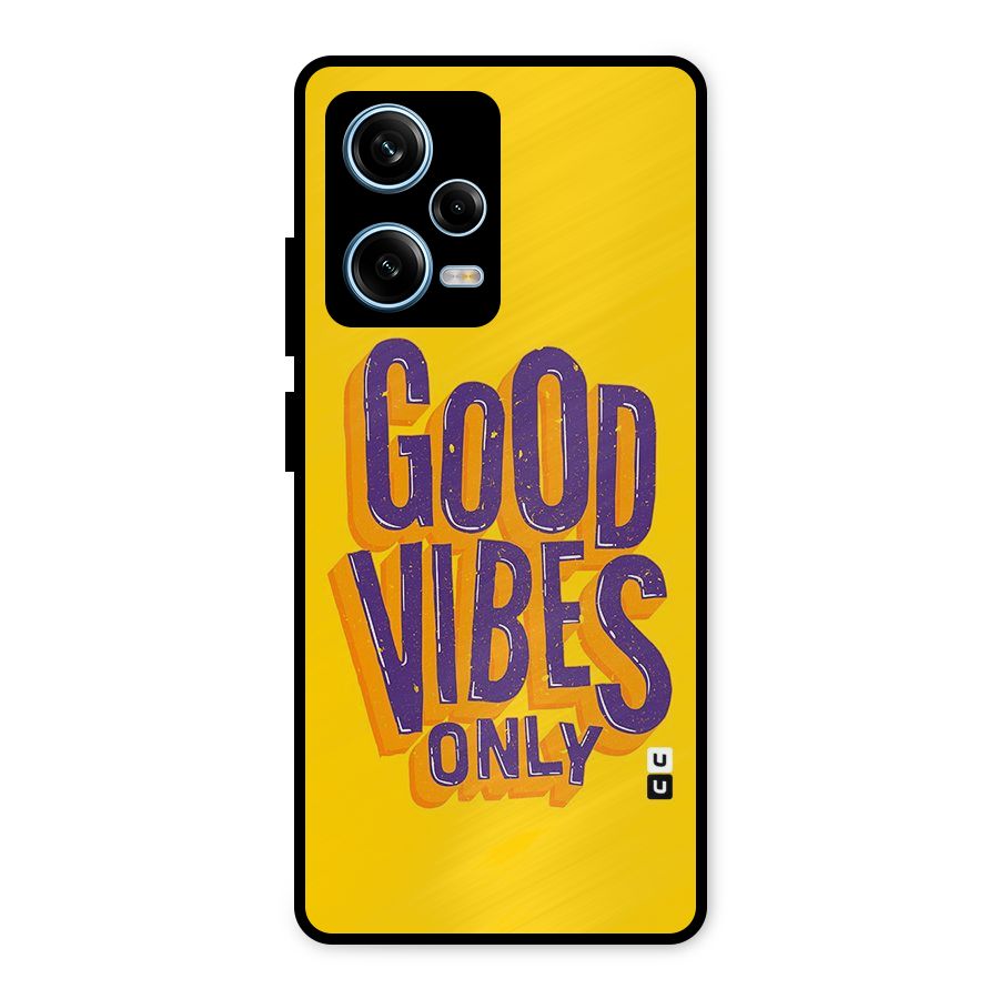 Happy Vibes Only Metal Back Case for Redmi Note 12 Pro