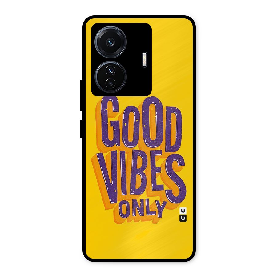 Happy Vibes Only Metal Back Case for Vivo T1 Pro