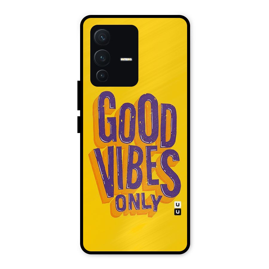 Happy Vibes Only Metal Back Case for Vivo V23 5G