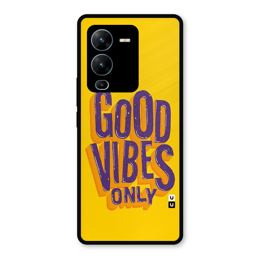Happy Vibes Only Metal Back Case for Vivo V25 Pro