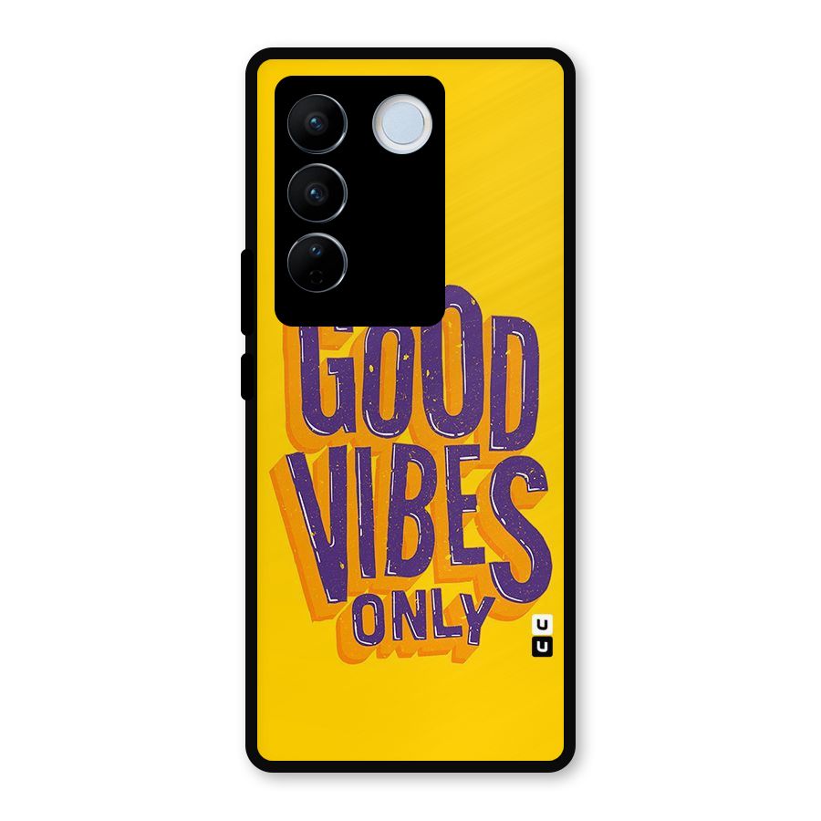 Happy Vibes Only Metal Back Case for Vivo V27
