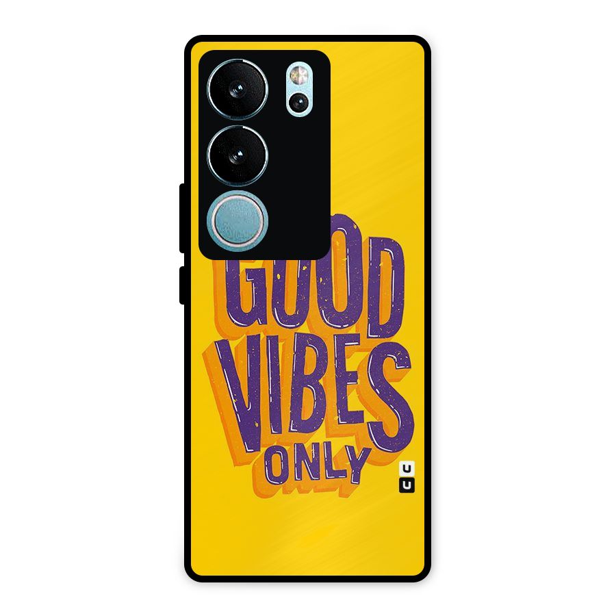 Happy Vibes Only Metal Back Case for Vivo V29 Pro