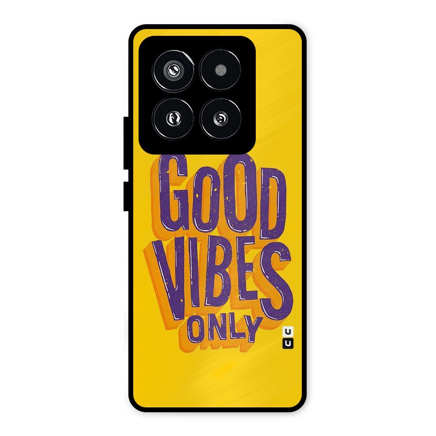 Happy Vibes Only Metal Back Case for Xiaomi 14 Pro