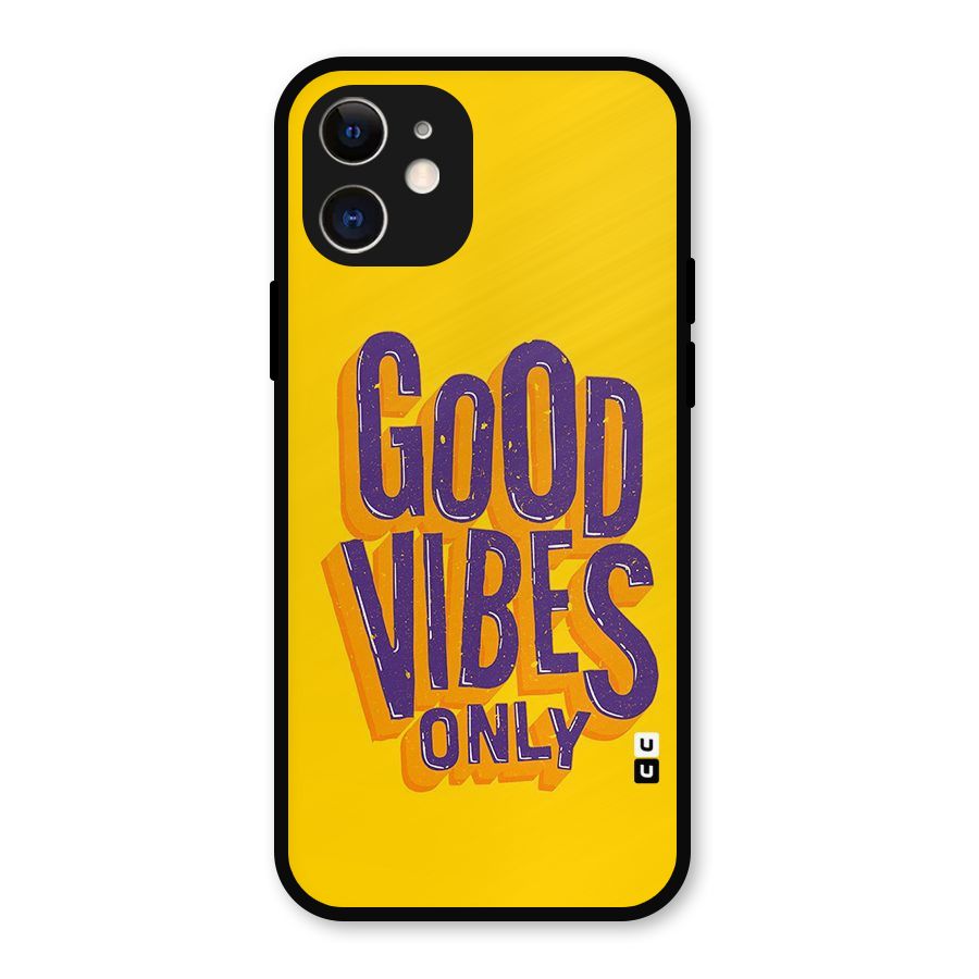 Happy Vibes Only Metal Back Case for iPhone 12