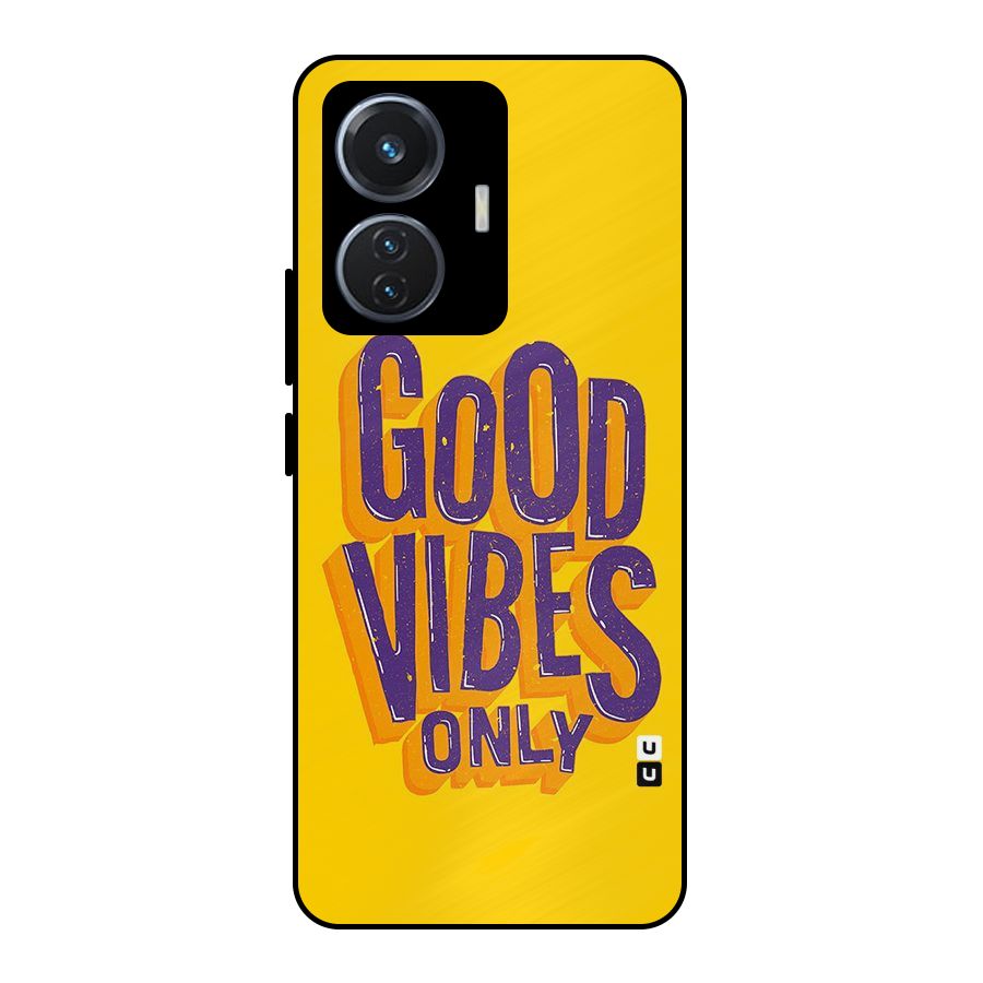 Happy Vibes Only Metal Back Case for iQOO Z6 44W
