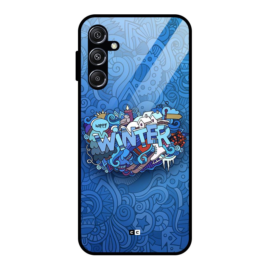 Happy Winter Glass Back Case for Galaxy M34 5G