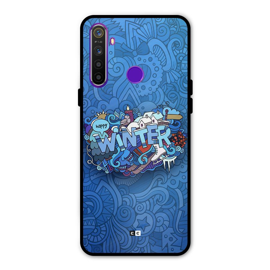 Happy Winter Glass Back Case for Realme 5s