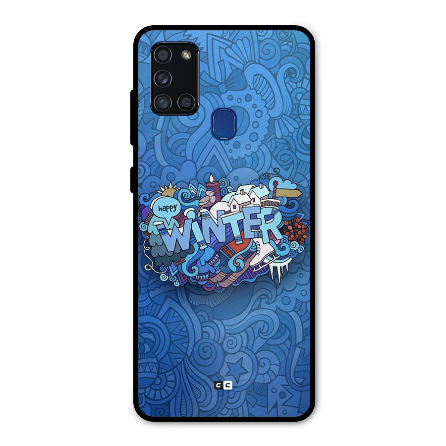 Happy Winter Metal Back Case for Galaxy A21s