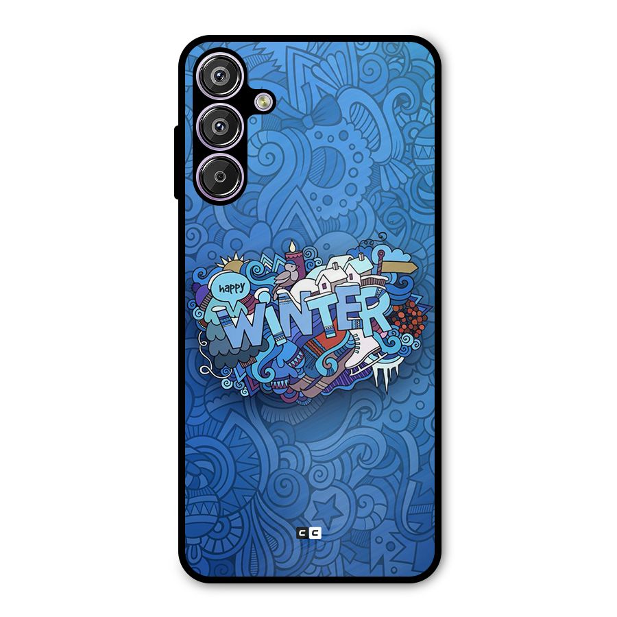 Happy Winter Metal Back Case for Galaxy M15