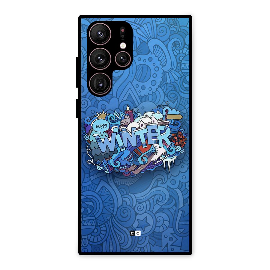 Happy Winter Metal Back Case for Galaxy S22 Ultra 5G