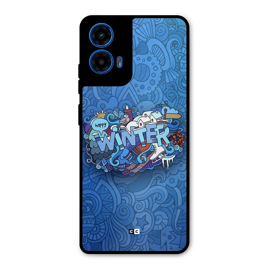 Happy Winter Metal Back Case for Moto G45
