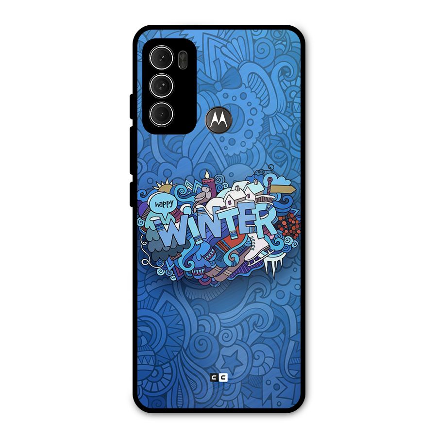 Happy Winter Metal Back Case for Moto G60