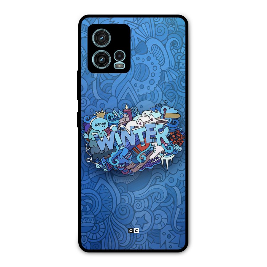 Happy Winter Metal Back Case for Moto G72