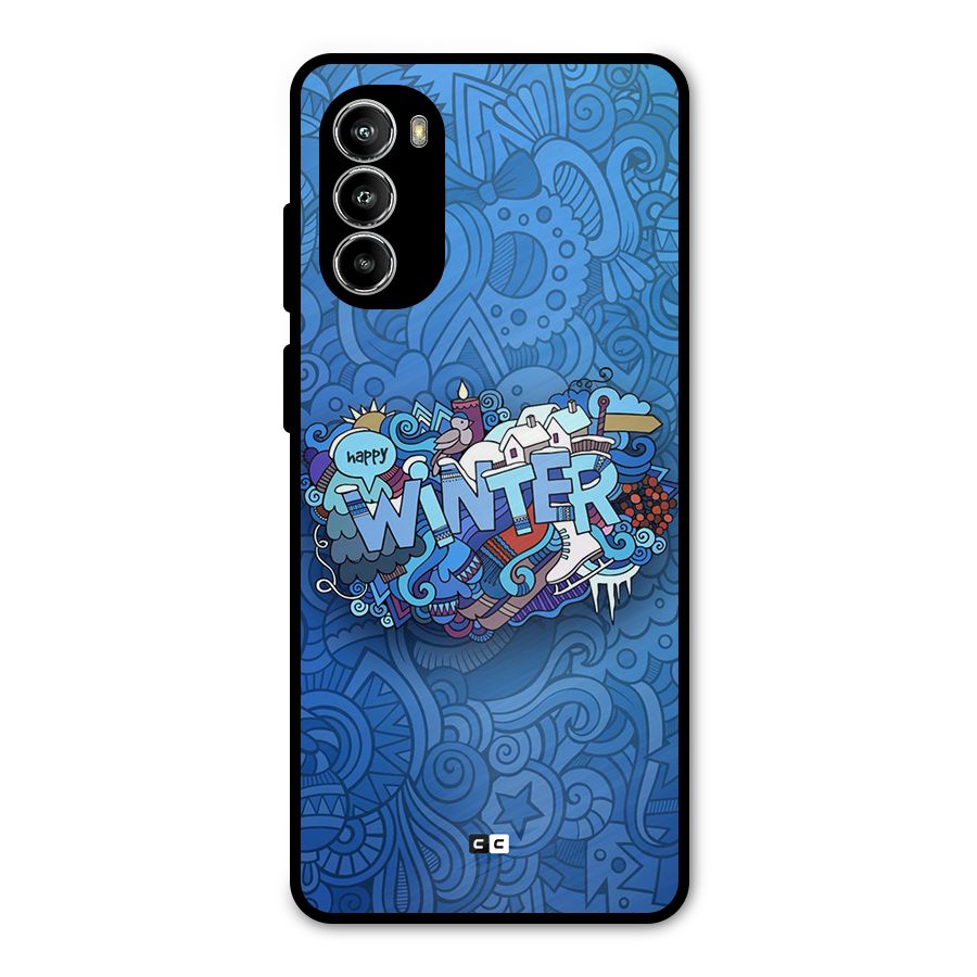 Happy Winter Metal Back Case for Moto G82