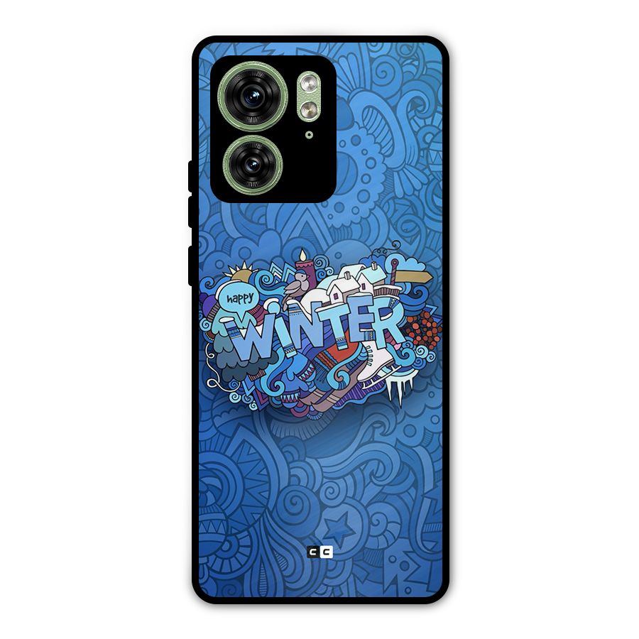 Happy Winter Metal Back Case for Motorola Edge 40 5G