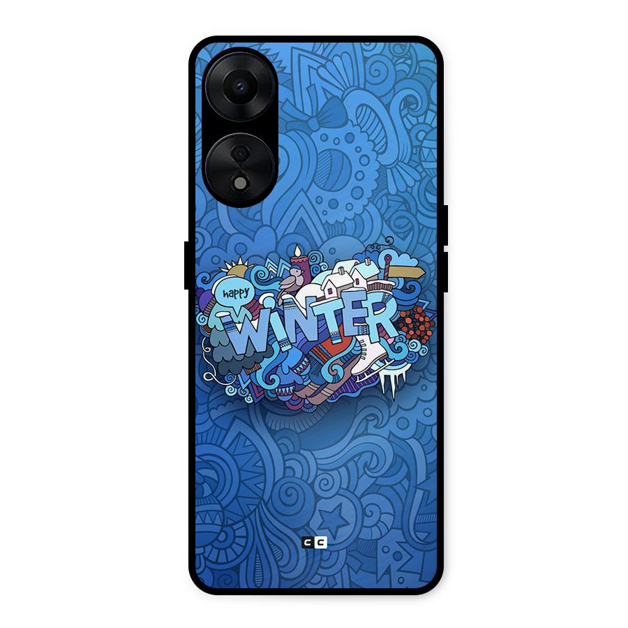 Happy Winter Metal Back Case for Oppo A78 5G